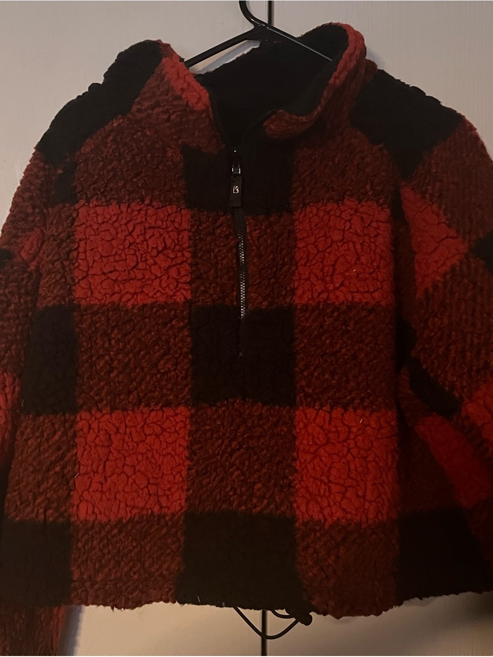 BuffBunny Red and Black Sherpa Pullover